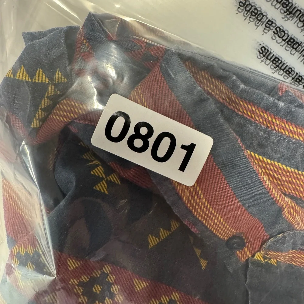 Levis Mens Southwestern‎ Aztec Print Button Down Shirt Blue Red Yellow Medium